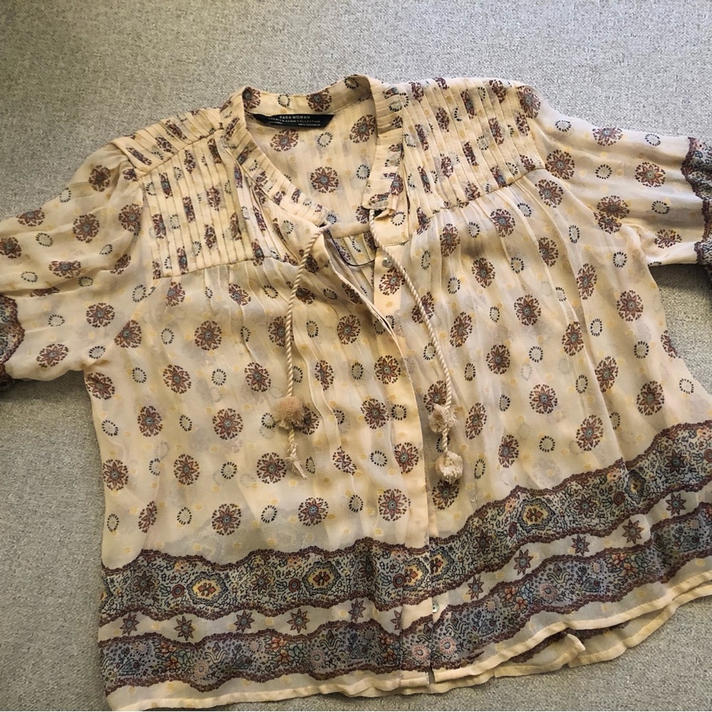 Zara Womens boho blouse - XS